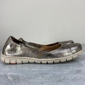 Born Metallic Silver Flats